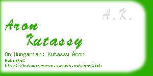 aron kutassy business card